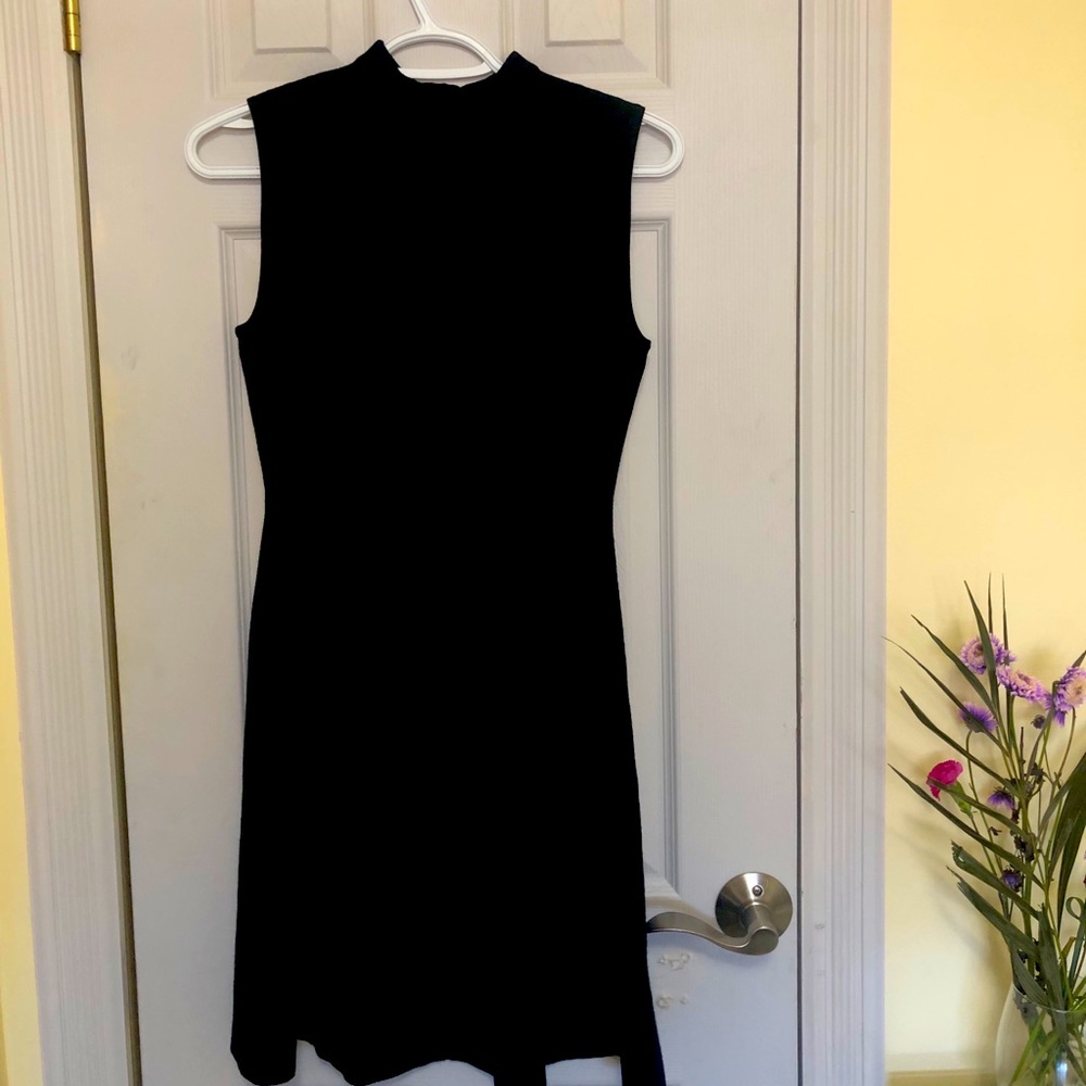 Club Monaco black sleeveless mock neck dress